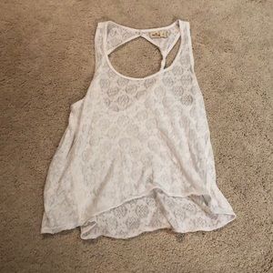 Open backed white tank from Hollister